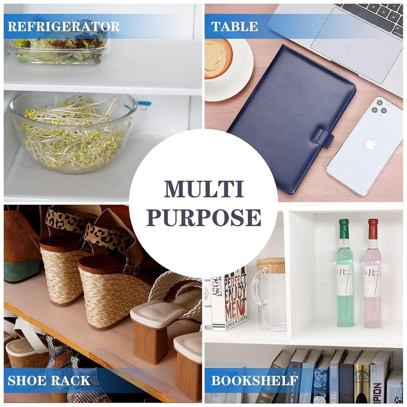 RUSH NOTE BOOKS Rush (45 cm X 5 Mtr) Shelf Liner for Kitchen shelves mat roll Anti Slip Fridge Mat (Grey) - Image 5
