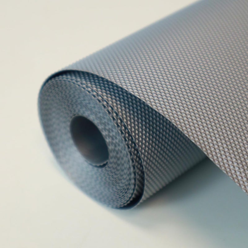 RUSH NOTE BOOKS Rush (45 cm X 5 Mtr) Shelf Liner for Kitchen shelves mat roll Anti Slip Fridge Mat (Grey) - Image 1