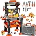 KIZONLY Kids Tools Toy Sets for Aged 3 4 5 6 7 8 2 in 1 Workbench Toys for Toddlers 35 Pretend Play Toolbox Construction Mechanic Set with Sound Educational Birthday Gift for Boys Girls Ages 38 - Image 2