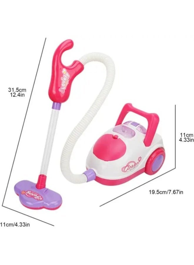 REZZOSS Kids Cleaning Set with Toy Vacuum Cleaner (Lights & Sounds) – 8-Piece Pretend Play Housekeeping Kit for Girls & Boys | Pink Broom, Mop, Dustpan & Brush Set | Educational Montessori Gift for Toddlers 3+ | Little Helper Cleaning Cart Accessories - Image 4