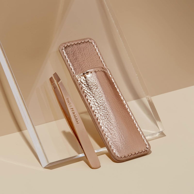 Tweezerman Rose Gold Mini Slant Tweezer with Case - Image 5