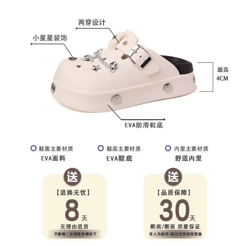Women's EVA Thick-Soled Closed-Toe Slip-On Sandals Breathable Anti-Slip Summer - Image 4