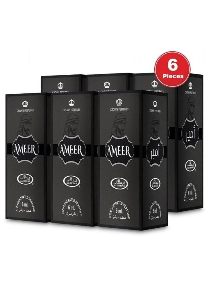 الرحاب للعطور زيت عطري مركز من أمير مان، 6 مل (عبوة من 6 قطع) - Image 1