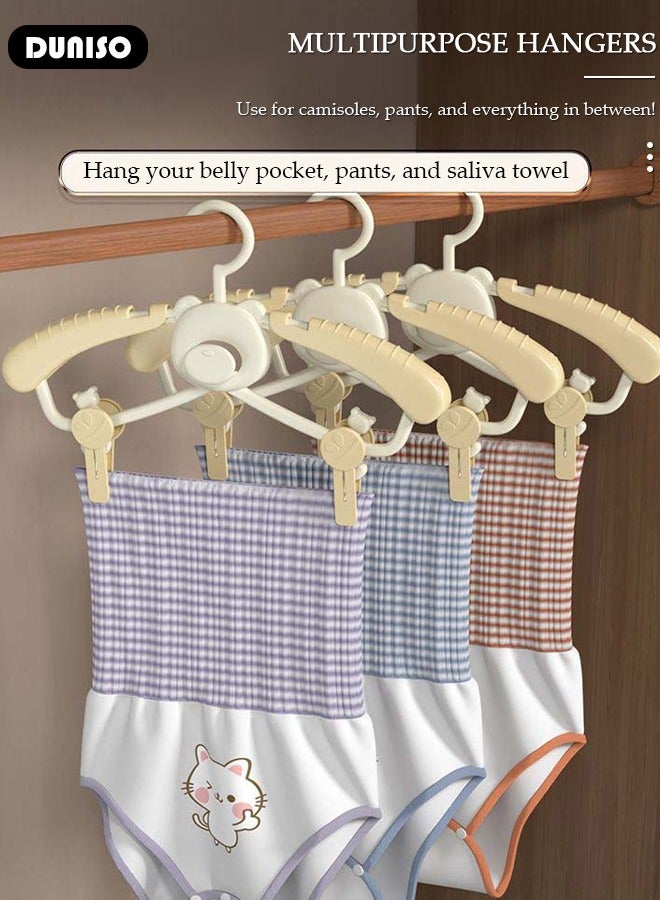 DUNISO 10 Pcs Baby Hangers, Extendable Baby Closet Hanger with Removable Clip for Newborn to Teenagers, Non-Slip Plastic Infant Hangers, Stackable Clothes Hangers for Baby Closet Organizer  - Image 3