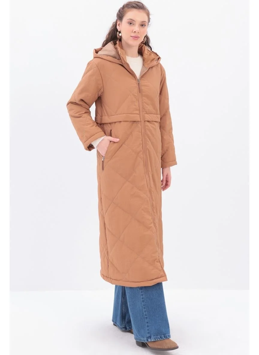 Allday Soil-Hooded Quilted Coat