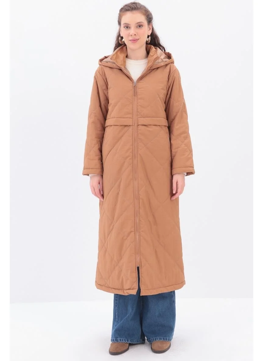 Allday Soil-Hooded Quilted Coat