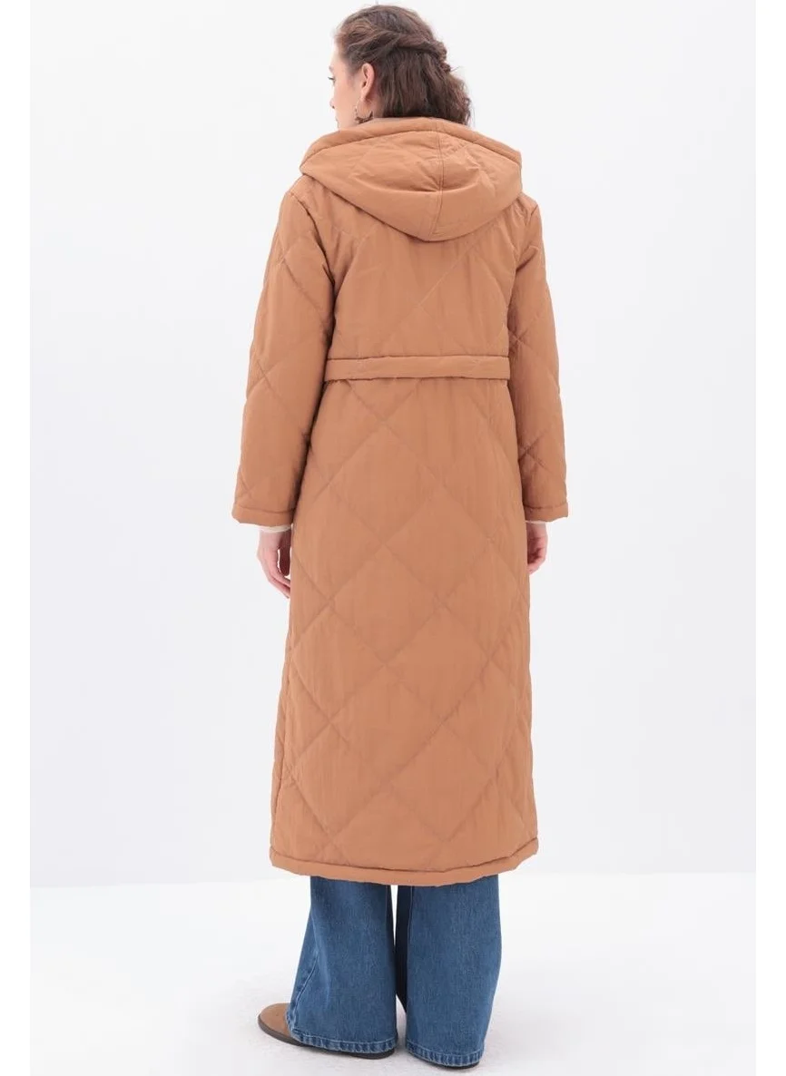 Allday Soil-Hooded Quilted Coat