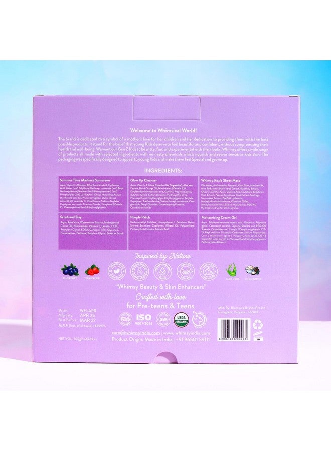 Whimsy Beauty Glow Up Kit √ê 4-Piece Skincare Set for Kids, Preteens, and Girls √ê Cleanser, Moisturizer, Sunscreen, Scrub - Image 3