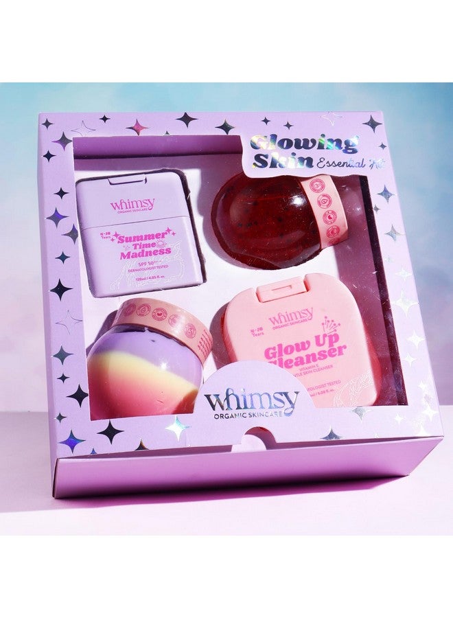 Whimsy Beauty Glow Up Kit √ê 4-Piece Skincare Set for Kids, Preteens, and Girls √ê Cleanser, Moisturizer, Sunscreen, Scrub - Image 1