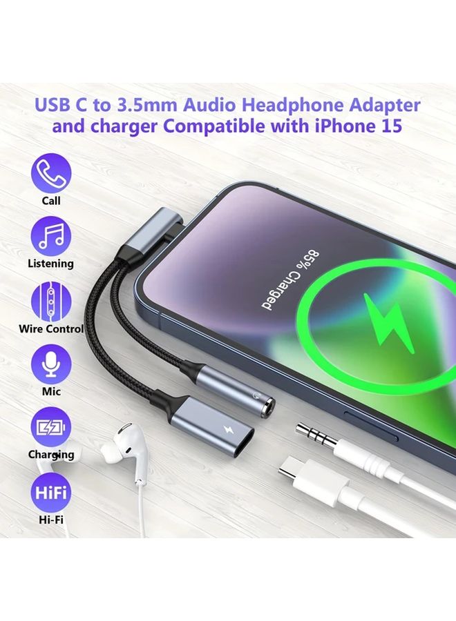 Red Audio Adapter Elbow 2 in 1 Type C to 3 5mm Headphone Jack and Fast Charger 60W - Image 5