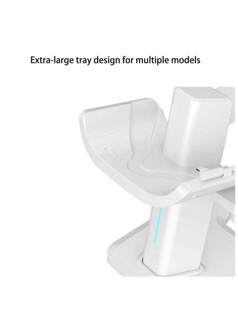 For Meta Quest 3 Headset Charging Dock, VR Display Stand Accessories Compatible With Meta Quest 3 VR Headset And Touch Controllers, Station Holder Base With LED Light, White - Image 4