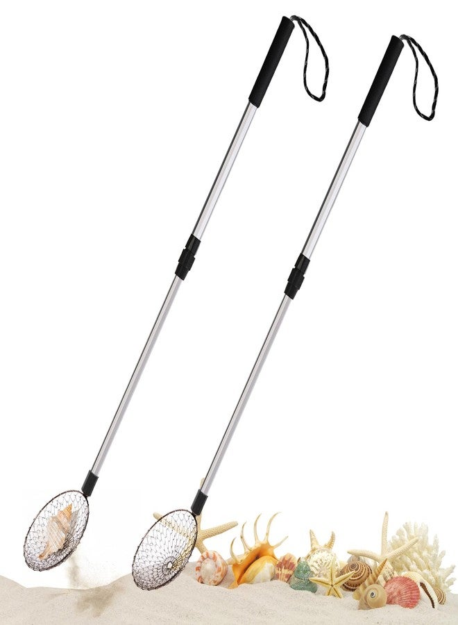 WRINGKIT 2 Pack Beach Scoop Shovel and Sifter Tool, Sand Sifter for The Beach with Adjustable Handle, Multifunctional Sea Shell Sifting Shovels Shell Scooper for Picking Up Shells, Litter - Image 1