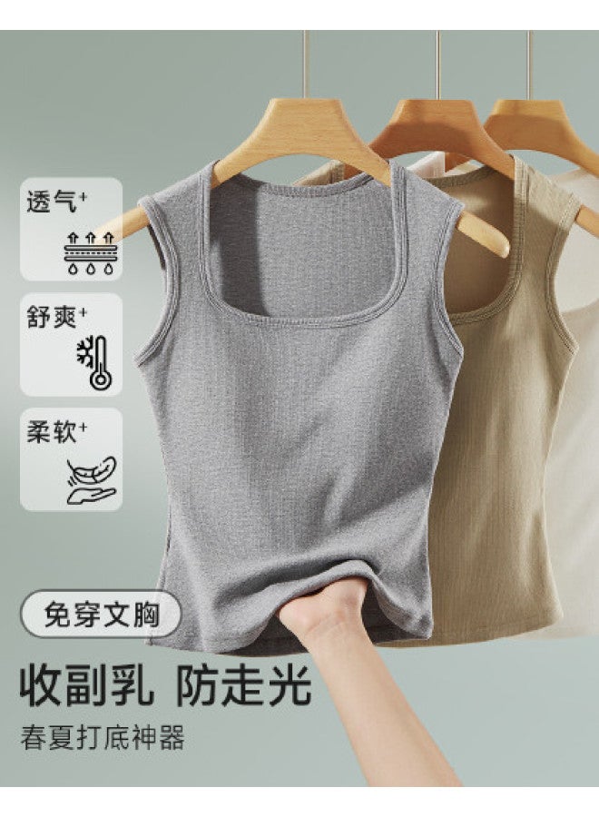 Top melon Padded Women'S Basic Camisole, Versatile High-Elasticity Slim-Fit Tank Top For Layering Or Outerwear - Image 1