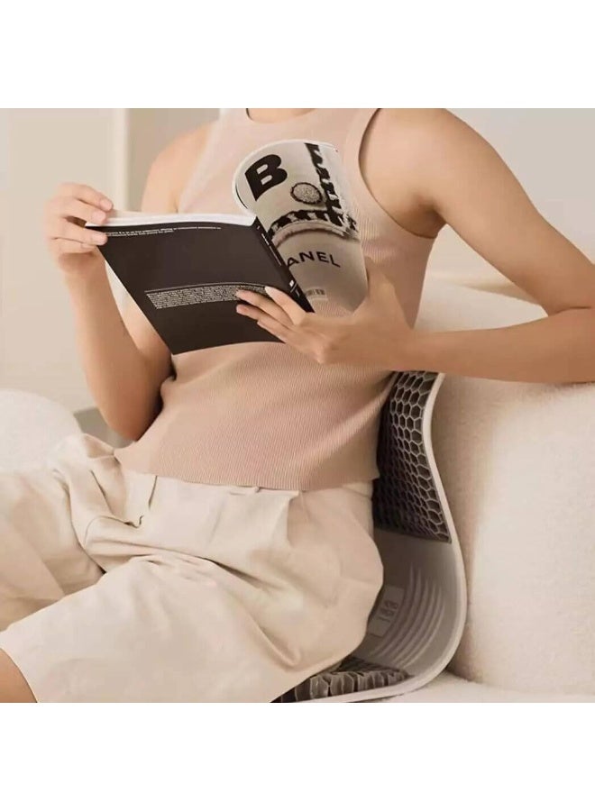Yoyo Relax Ergonomic TPE Pro Lumbar  Support Cushion, Posture Corrector Seat, Breathable Honeycomb Structure, High Load-Bearing Capacity, Petal-Shaped Hip Support, Gray - Image 2