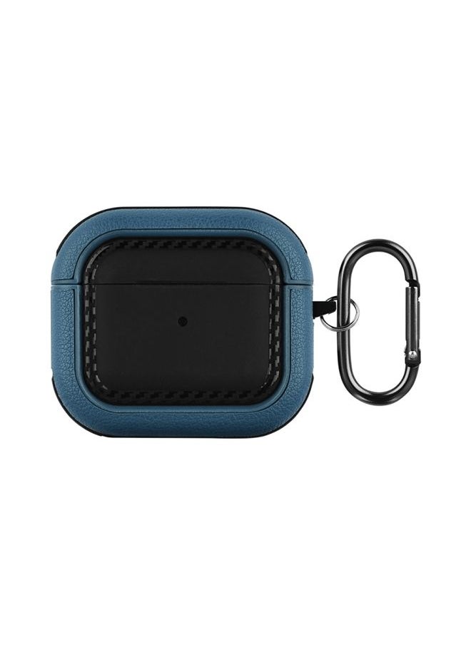 Generic - Case Cover For AirPods 3 Leather Texture Earphone Protective Case Black Blue - Image 1