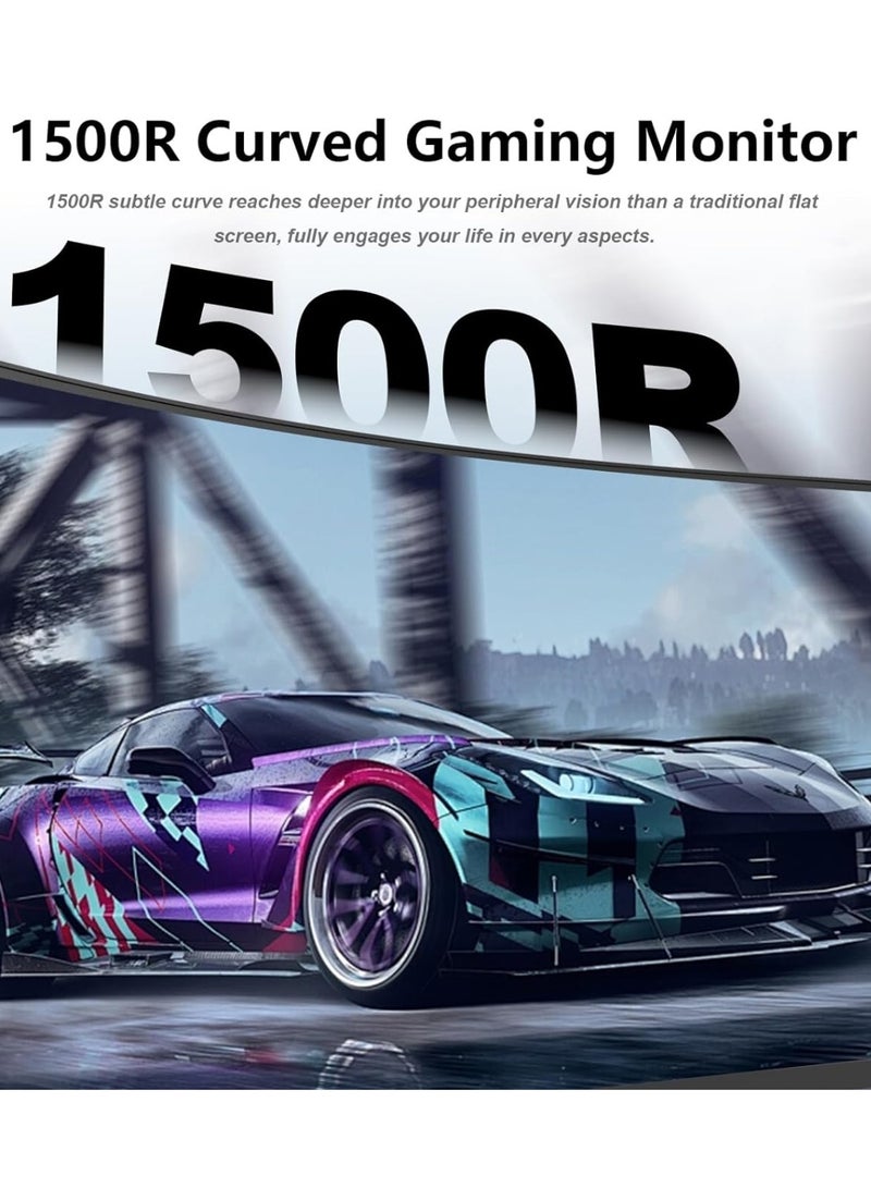 HILUKE 34-Inch Ultra-Wide Curved Gaming Monitor with 3440×1440 WQHD Resolution, 165Hz Refresh Rate, 1ms Response Time, HVA Panel, Tilt Adjustment, and VESA Wall Mount Compatibility - Image 4