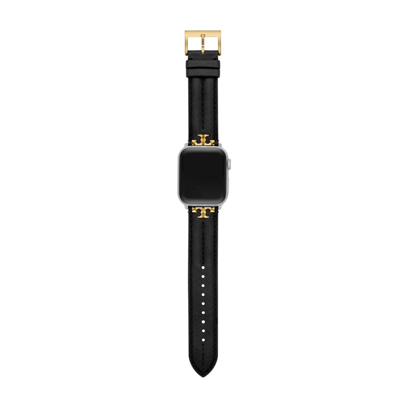 Tory Burch سوار توري بورش النسائي كيرا باللون الأسود من الجلد لساعات آبل® (الموديل: TBS0107E) - Image 5