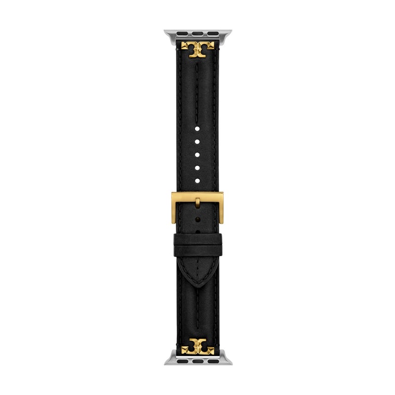 Tory Burch سوار توري بورش النسائي كيرا باللون الأسود من الجلد لساعات آبل® (الموديل: TBS0107E) - Image 2
