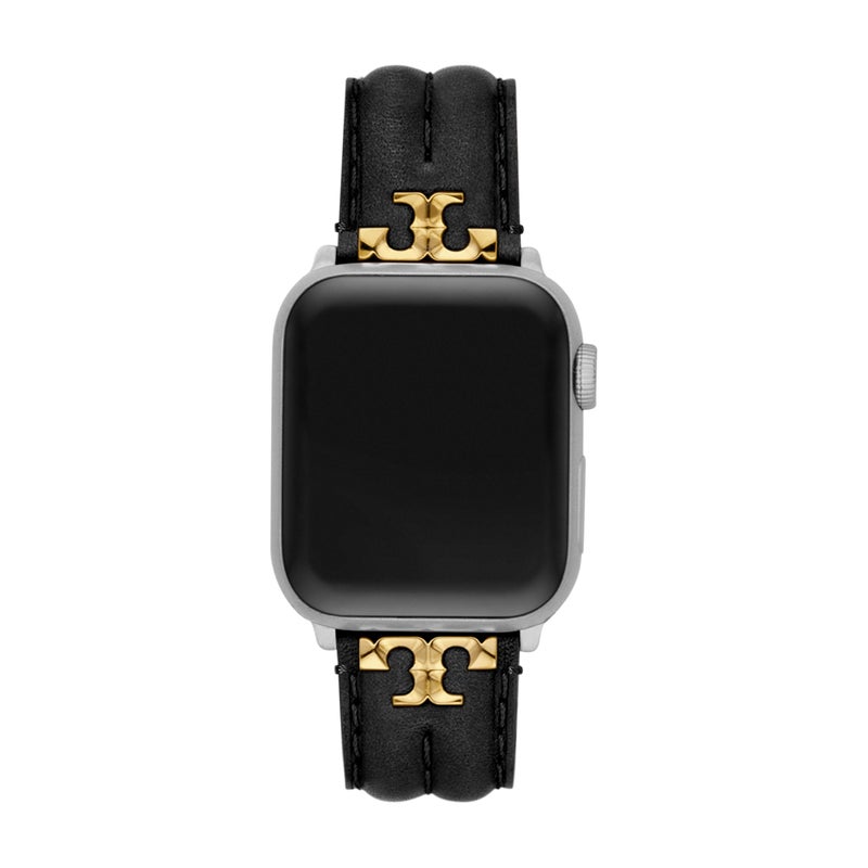 Tory Burch سوار توري بورش النسائي كيرا باللون الأسود من الجلد لساعات آبل® (الموديل: TBS0107E) - Image 3