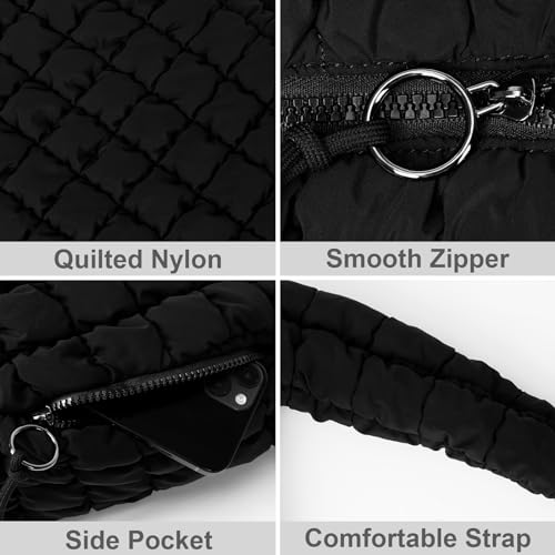 Juoxeepy Quilted Tote Bag Large Quilted Carryall Puffer Shoulder Bag Lightweight Puffy Padding Hobo Bags Puffy Bags - Image 5