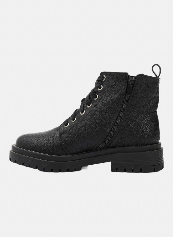 XO Style Leather Ankle Boot - Black - Image 4