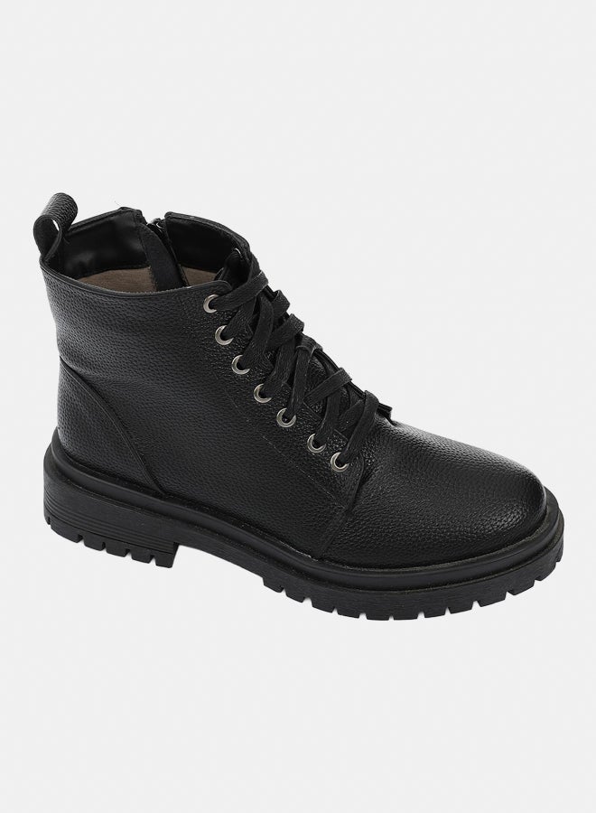 XO Style Leather Ankle Boot - Black - Image 1