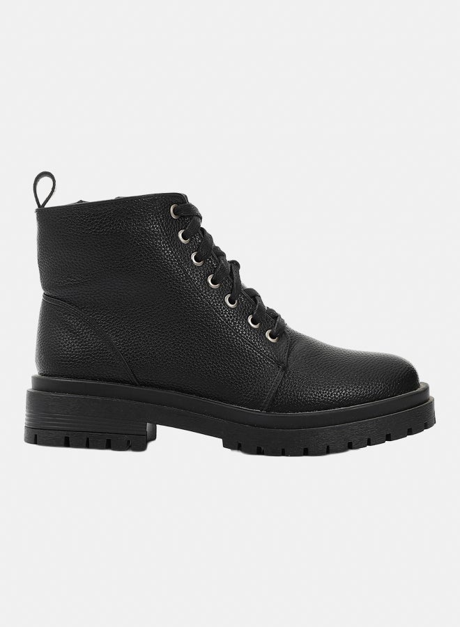 XO Style Leather Ankle Boot - Black - Image 2