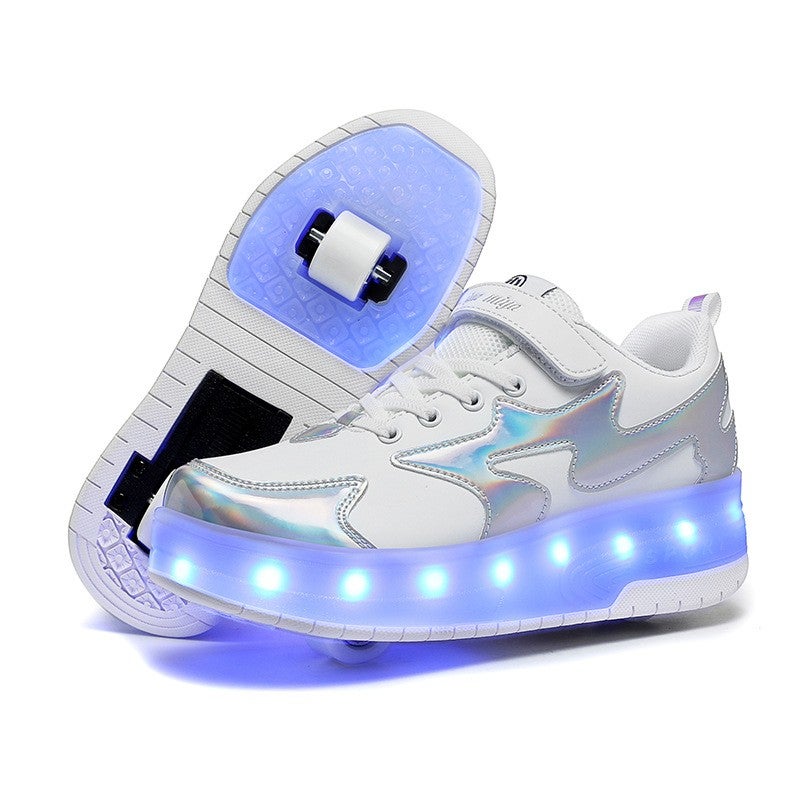 Miya Kids And Adult Roller Skates Shoes 4 Wheels Roller Shoes Boys Girls Wheel Shoes Roller Sneakers Shoes for Beginner More Balanced - Image 1