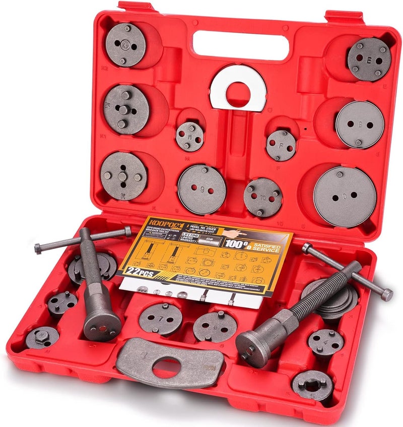 Hetkrishi Set 22-Piece, Heavy Duty Caliper Piston Compressor, Magnetic Caliper Wind Back Tool, For Brake Pad Replacement, Fit Most American, European, Japanese Cars - Image 1