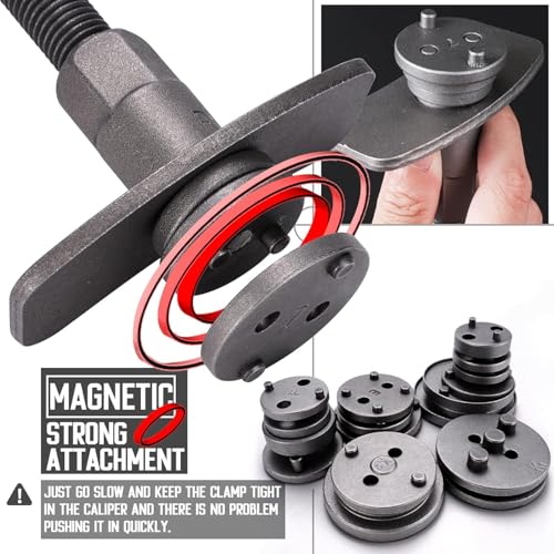 Hetkrishi Set 22-Piece, Heavy Duty Caliper Piston Compressor, Magnetic Caliper Wind Back Tool, For Brake Pad Replacement, Fit Most American, European, Japanese Cars - Image 5