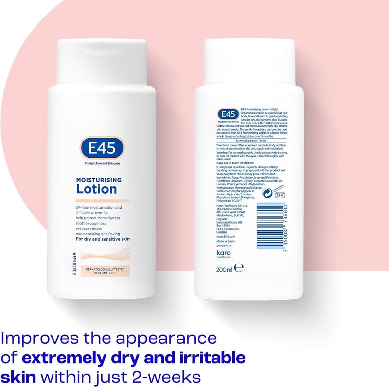 E45 Dermatological Moisturising Lotion 200 ml - Image 2
