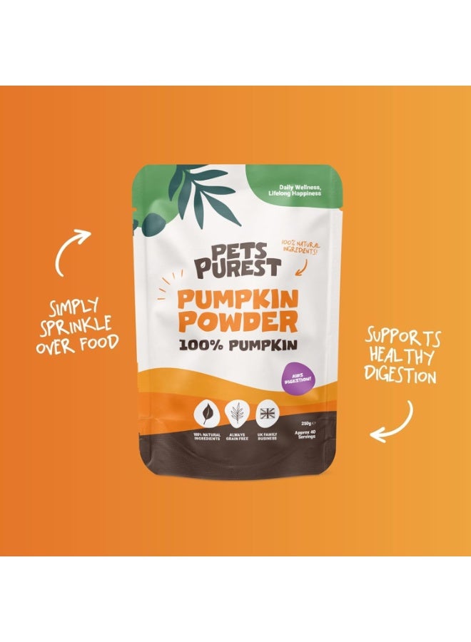 Pets Purest Pumpkin Powder for Dogs - 250g 100% Pure Pumpkin Powder Dog Food Topper, Naturally Rich in Prebiotics & Fibre for Dogs Gut Health & Healthy Stools - Image 2