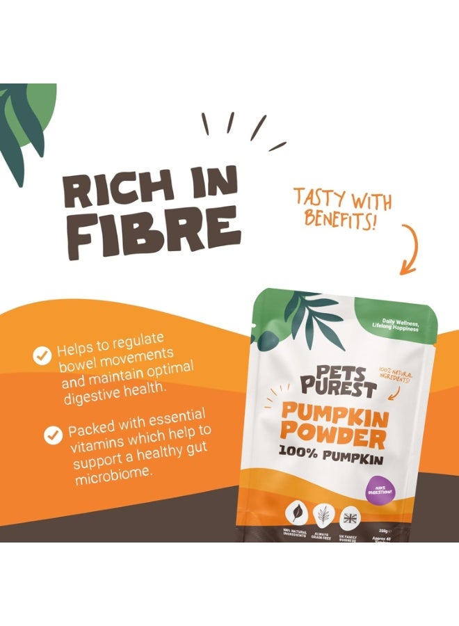 Pets Purest Pumpkin Powder for Dogs - 250g 100% Pure Pumpkin Powder Dog Food Topper, Naturally Rich in Prebiotics & Fibre for Dogs Gut Health & Healthy Stools - Image 5