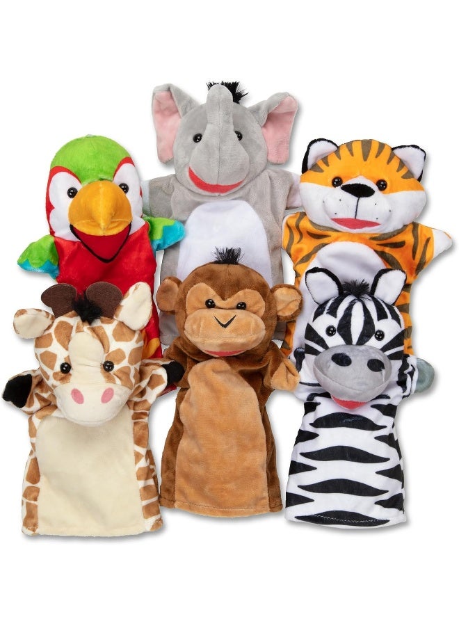 Melissa & Doug Safari Buddies Hand Puppet Set, Set Of 6, Age 2+  - Image 1