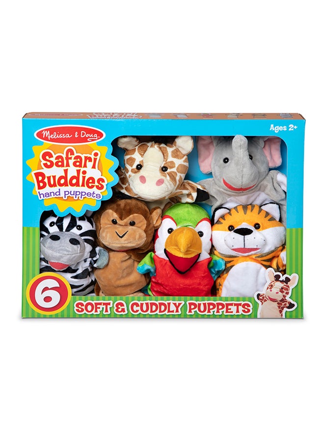 Melissa & Doug Safari Buddies Hand Puppet Set, Set of 6, Age 2+  - Image 1