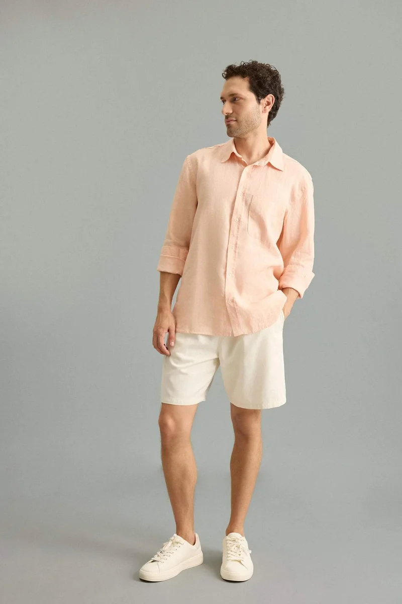 Defacto 100% Linen Long Sleeve Shirt