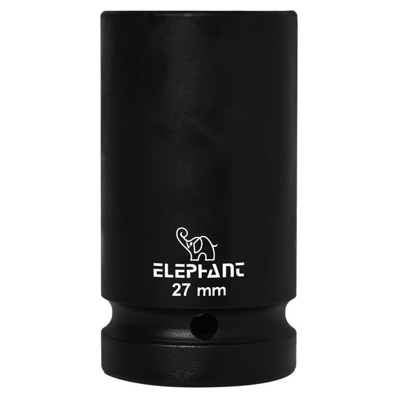 Elephant مفتاح صدمة معدني 1" مربع 6 نقاط قياسي مقاس 27 مم، طول 90 مم - Image 1