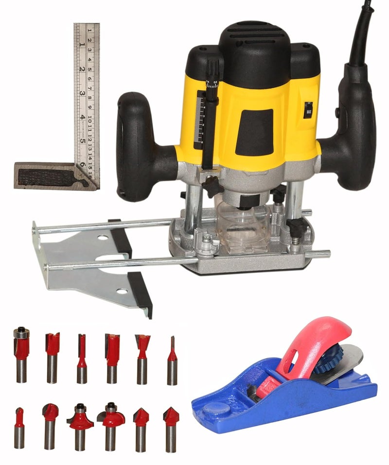 Digital Craft Digital Craft Electric Multifunction Woodworking Carving Machine Trimming Machine Slotting Machine Furniture Processing Tools Electric Router Machine kit5Inch Hand Planer6Try Square - Image 1