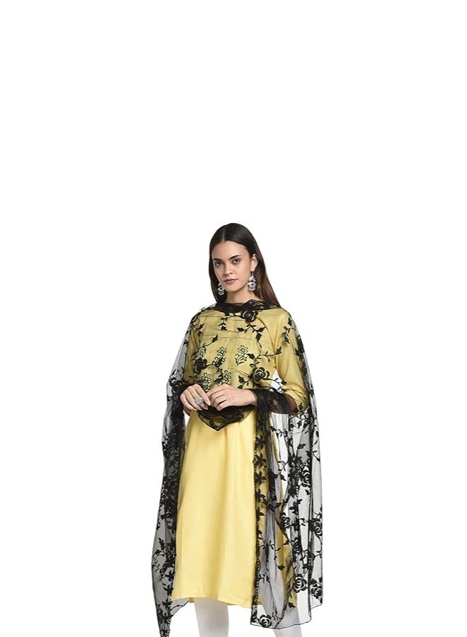 Accessorize Kingdom Accessorize Kingdom Women's Nylon Net Embroidered Dupatta  - Image 1