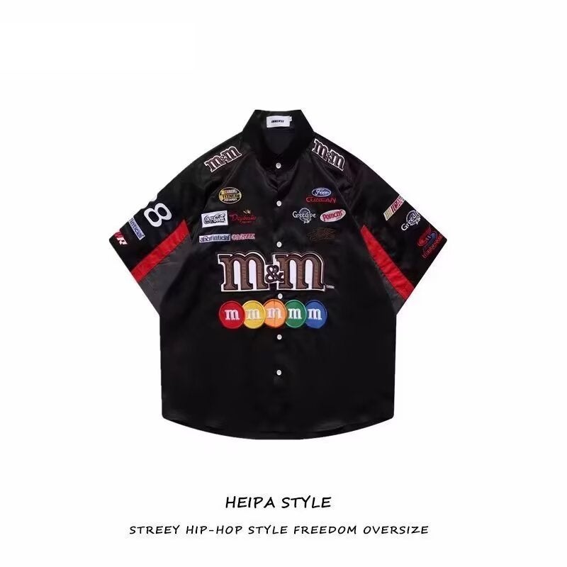 Generic Mens Motocycle Thin Shirt Trendy Black