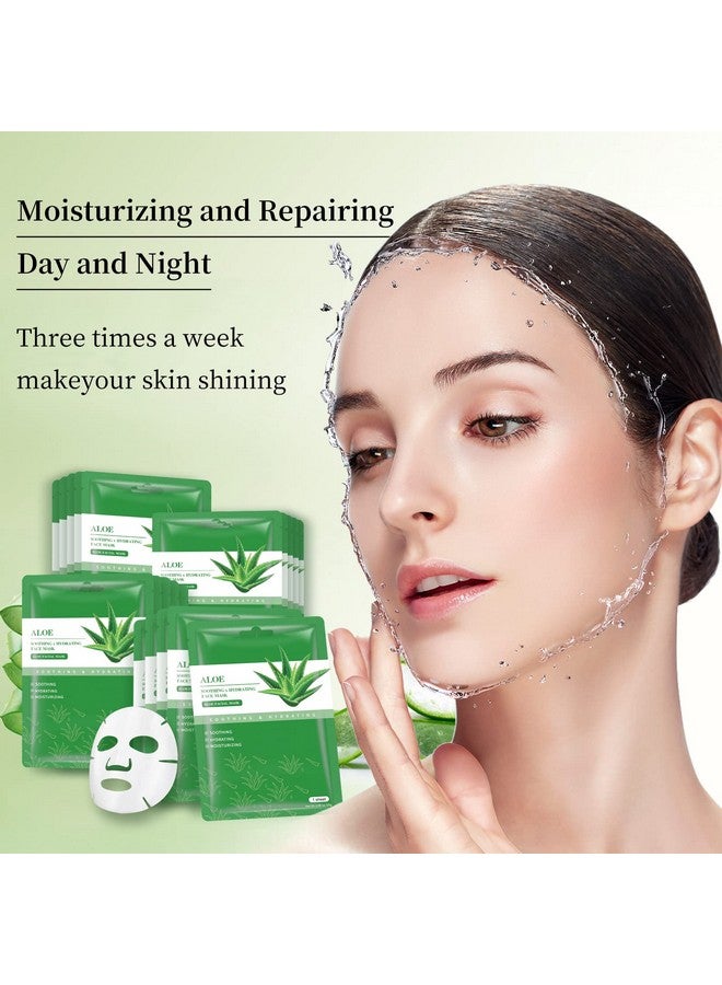 YAFUSIPE Face Masks Skincare Sheet Mask Aloe Vera Sheets Mask, Hydrating Face Masks Soothing Facial Mask for All SkinTypes Sun Care, Facial Masks for Women Skin Care Sheet Masks for Face Pack of 10 - Image 2