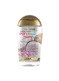 Ogx OGX Extra Strength Damage Remedy + Coconut Miracle Oil Penetrating Hair Oil Treatment, Hydrating Anti-Frizz Oil for Coarse, Dry Hair, Paraben-Free, Sulfated-Surfactants Free, 3.3 fl oz  - Image 1