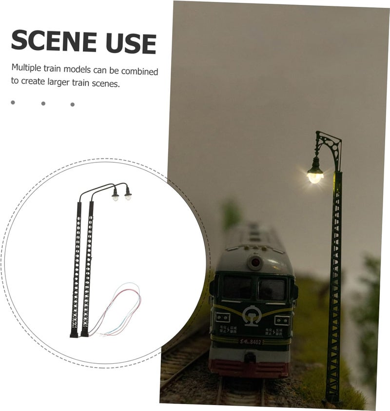 2pcs Railroad Light Model for Sand Table Decor Scale Train Lamp Realistic Miniature Simulation Light for Model Railroads and Architectural Layouts - Image 3