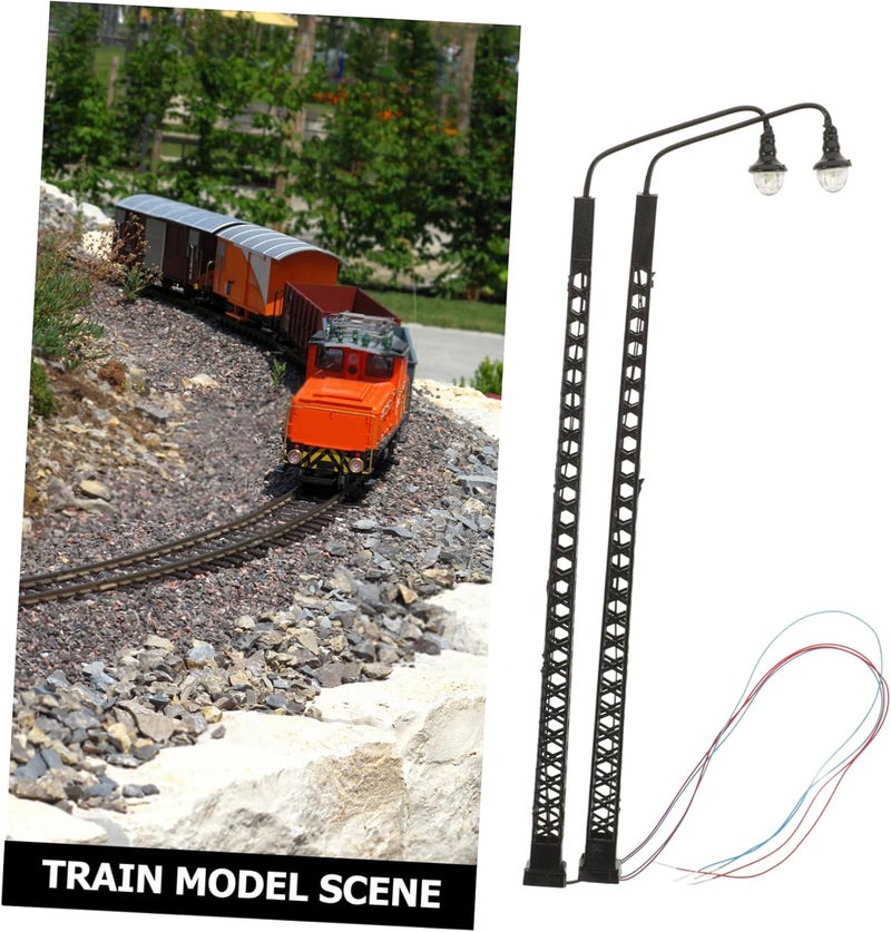 2pcs Railroad Light Model for Sand Table Decor Scale Train Lamp Realistic Miniature Simulation Light for Model Railroads and Architectural Layouts - Image 2
