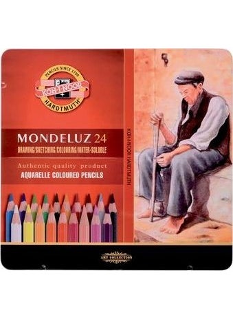 KOH-I-NOOR - Mondeluz Aquarell Watercolor Pencil 24 Colors Metal Box - Image 1