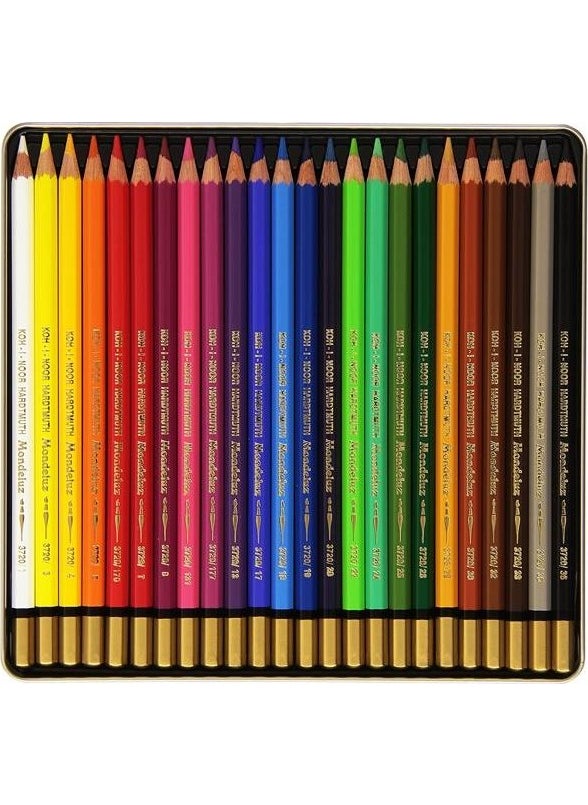 KOH-I-NOOR - Mondeluz Aquarell Watercolor Pencil 24 Colors Metal Box - Image 1