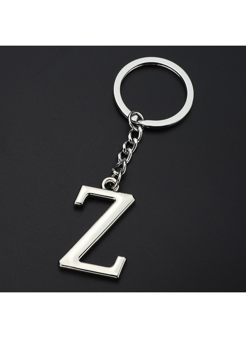 Generic English letter keychain bag pendant 26 uppercase and lowercase letters and numbers keychain European and American small gift customizationZ Z 