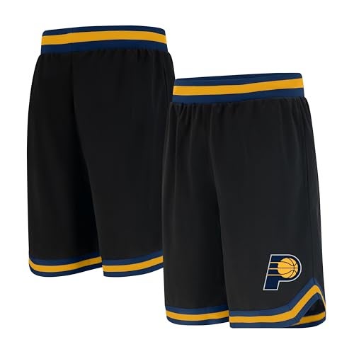Ultra Game NBA Official Men’s Active Knit Basketball Training Shorts - Unisex, Indiana Pacers, Black, Small - Image 1