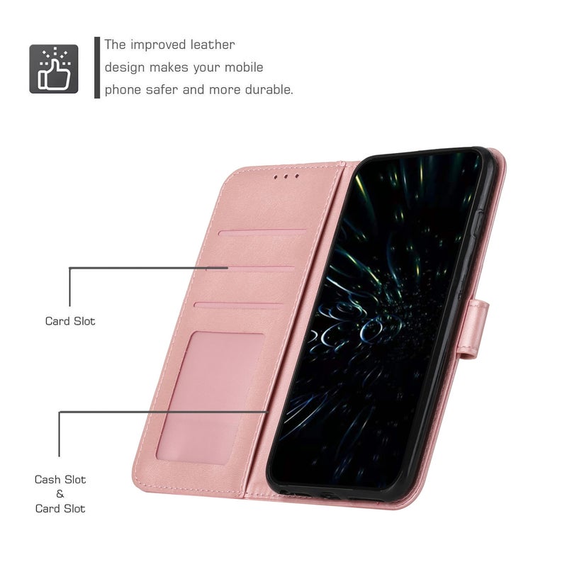 HuHa Case Cover For Tecno Pop 5 LTE Stitching Calf Texture Buckle Leather Phone Case(Pink) - Image 4