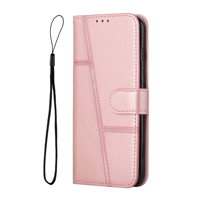 HuHa Case Cover For Tecno Pop 5 LTE Stitching Calf Texture Buckle Leather Phone Case(Pink) - Image 2
